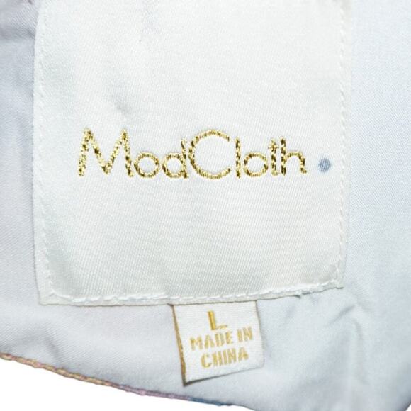 ModCloth Pink Floral Madras Dress – Sleeveless V-Neck Cottagecore Midi – Medium - Picture 10 of 11